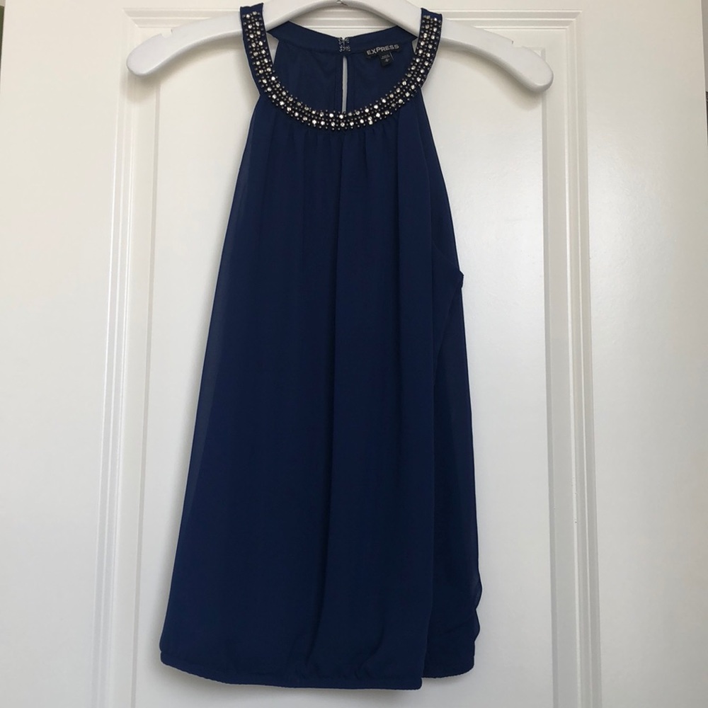 Navy Blue Accented Top